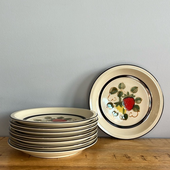 Vintage Other - Sears Roebuck Vintage “Strawberries” Salad Plates set-of-8